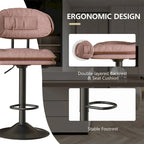 Set of 2 Swivel Bar Stools Adjustable Counter Height
