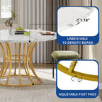 Moasis Modern Faux Marble 45 Large Round Dinning Table for 4-6 People