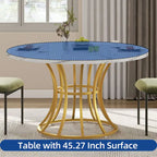 Moasis Modern Faux Marble 45 Large Round Dinning Table for 4-6 People