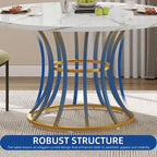 Moasis Modern Faux Marble 45 Large Round Dinning Table for 4-6 People