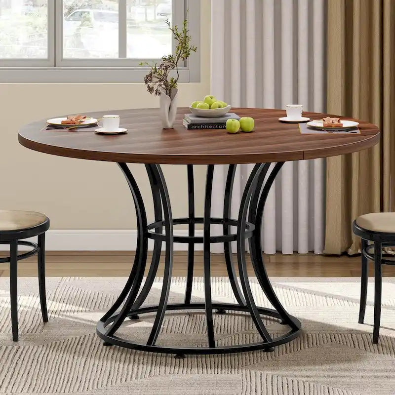 Moasis Modern Faux Marble 45 Large Round Dinning Table for 4-6 People