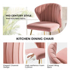 Luna Modern Glam Upholstered Tufted Back Side Accent Dining Chair with Small Base by HULALA HOME