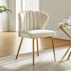 Luna Modern Glam Upholstered Tufted Back Side Accent Dining Chair with Small Base by HULALA HOME