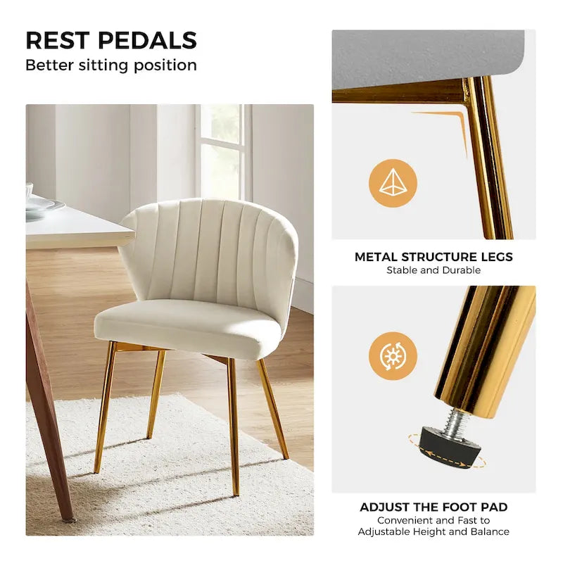 Luna Modern Glam Upholstered Tufted Back Side Accent Dining Chair with Small Base by HULALA HOME