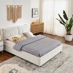 Queen/King Size Storage Upholstered Platform Bed with Headboard