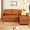 Reversible L-Shape Sleeper Sectional Sofa with Storage, Modern Convertible Sofa Bed for Living Room