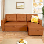 Reversible L-Shape Sleeper Sectional Sofa with Storage, Modern Convertible Sofa Bed for Living Room