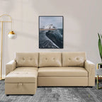 Reversible L-Shape Sleeper Sectional Sofa with Storage, Modern Convertible Sofa Bed for Living Room