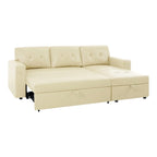 Reversible L-Shape Sleeper Sectional Sofa with Storage, Modern Convertible Sofa Bed for Living Room