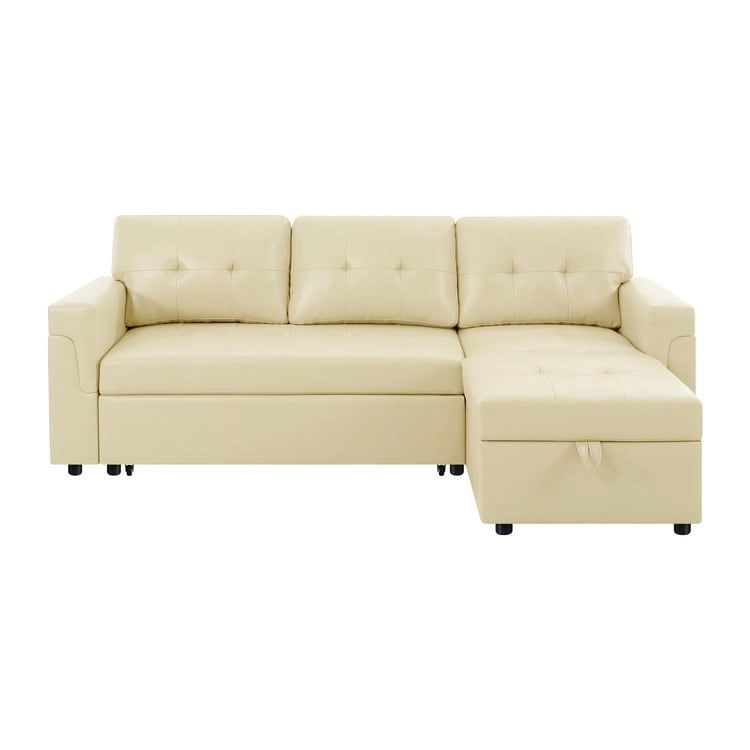 Reversible L-Shape Sleeper Sectional Sofa with Storage, Modern Convertible Sofa Bed for Living Room