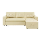 Reversible L-Shape Sleeper Sectional Sofa with Storage, Modern Convertible Sofa Bed for Living Room