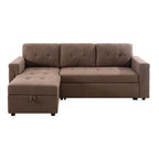Reversible L-Shape Sleeper Sectional Sofa with Storage, Modern Convertible Sofa Bed for Living Room