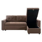 Reversible L-Shape Sleeper Sectional Sofa with Storage, Modern Convertible Sofa Bed for Living Room