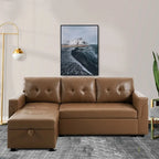 Reversible L-Shape Sleeper Sectional Sofa with Storage, Modern Convertible Sofa Bed for Living Room