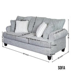 Roundhill Oasis 2-Piece Living Room Set, Sofa and Loveseat