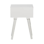 Mango Wood Scroll Intricately Carved Single Drawer Side End Accent Table - White - Roche River Decor