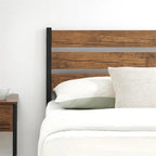 Bed Frame with Wood Headboard, Noise-Free