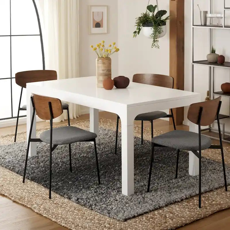 Rectangle Dining Table for 8 - Black/White/Natural - 60L x 34W x 30H