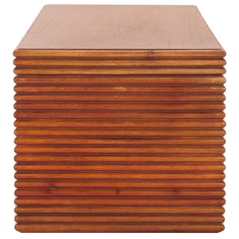 Natural Wood Coffee Table with Gold Legs - 41W x 18D x 16H