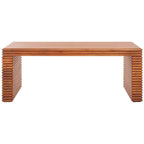 Natural Wood Coffee Table with Gold Legs - 41W x 18D x 16H