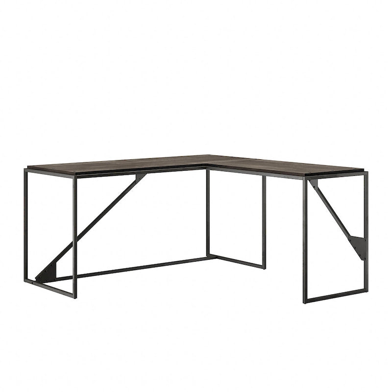 Bush Furniture Refinery 62W L Shaped Industrial Office Desk
