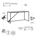 Bush Furniture Refinery 62W L Shaped Industrial Office Desk
