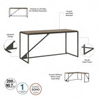 Bush Furniture Refinery 62W L Shaped Industrial Office Desk
