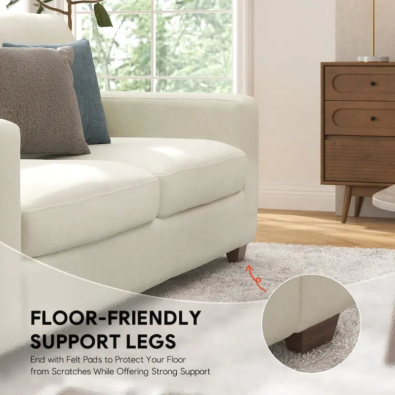 CO-Z 86.6 Upholstered Sofa Couch for Living Room 3-Seater Sofa