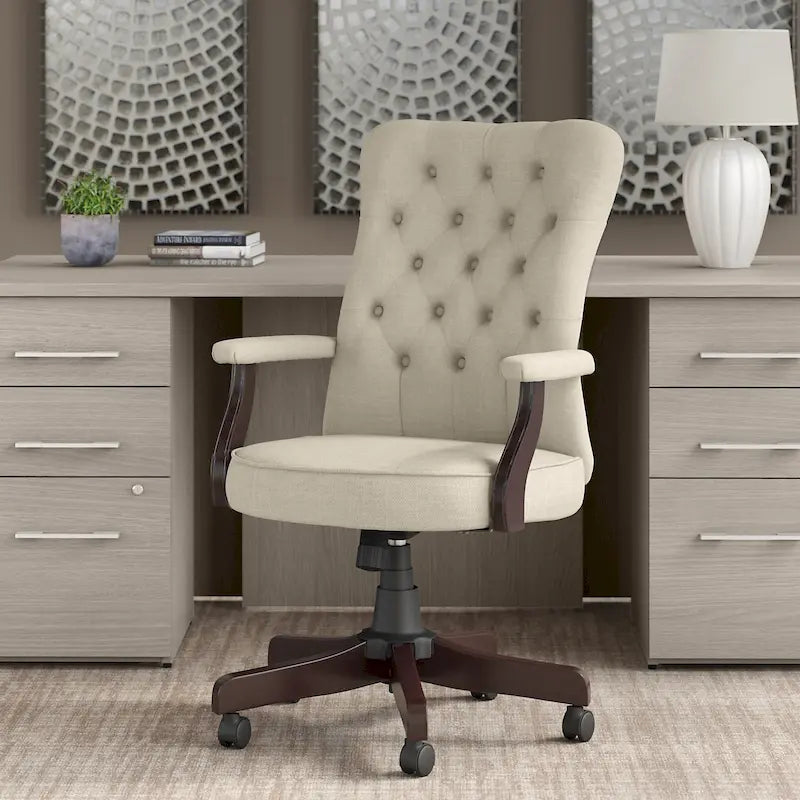 Salinas High Back Tufted Office Chair with Arms by Bush Furniture