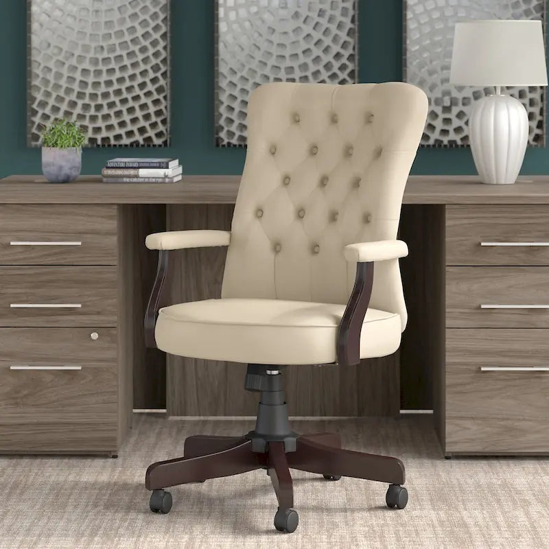Salinas High Back Tufted Office Chair with Arms by Bush Furniture