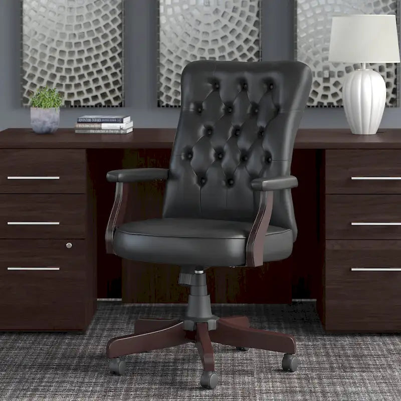 Salinas High Back Tufted Office Chair with Arms by Bush Furniture