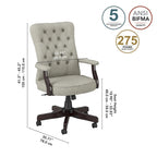 Salinas High Back Tufted Office Chair with Arms by Bush Furniture