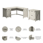 Knoxville 60W L Shaped Desk with File Cabinet by Bush Furniture