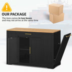 53-inch Rolling Kitchen Island Portable Mobile Kitchen Cart
